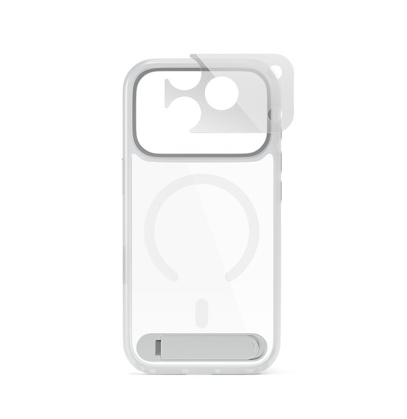 Epico HeroStand Pro Mag+ Case | with Foldable Stand | iPhone 17 Pro/18 Pro | Matte Transparent | Crossbody Ready  &amp;  Camera Island Protector