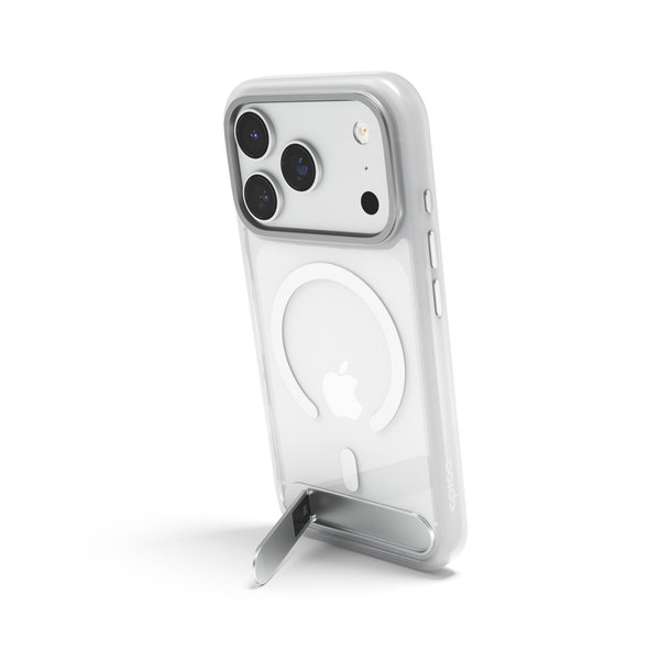 Epico HeroStand Pro Mag+ Case | with Foldable Stand | iPhone 17 Pro/18 Pro | Matte Transparent | Crossbody Ready  &amp;  Camera Island Protector