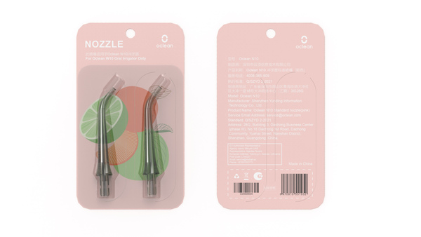 Oclean N10 Standard Water Flosser Nozzle for W10, Pink, 2-pack