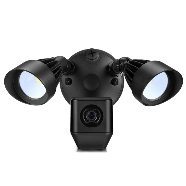 Floodlight IP-kamera f&ouml;r utomhusbruk, 1080p, 2x LED-str&aring;lkastare, svar
