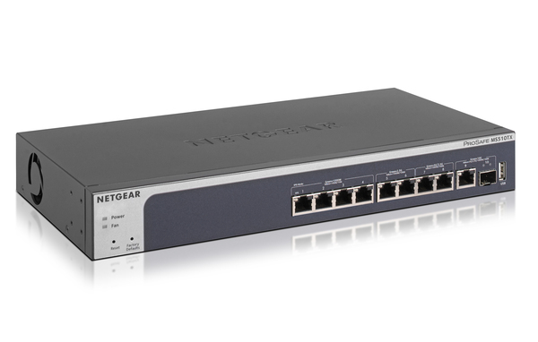 NETGEAR MS510TX - Kytkin - L3 Lite - smart - 4 x 10/100/1000 + 2 x 100/1000/2.5G/5G + 2 x 100/1000/2.5G - ty&ouml;p&ouml;yt&auml;, r&auml;kkiin asennettava
