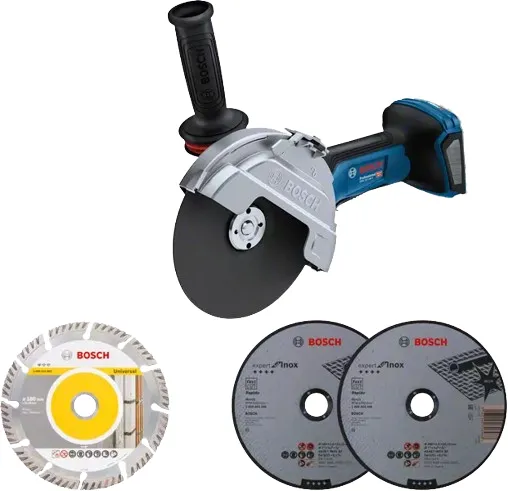 Bosch cordless angle grinder BITURBO GWS 18V-180 P Professional solo, 180mm (blue/black, without battery and charger, incl. 3 cutting discs)