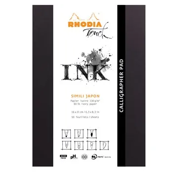 Rhodia Calligrapher pad A5+ 50sh blank 130g