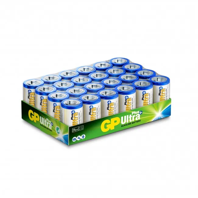 GP Ultra Plus Alkaline Battery, Size C, 14AUP/LR14, 1.5V, 24-pack