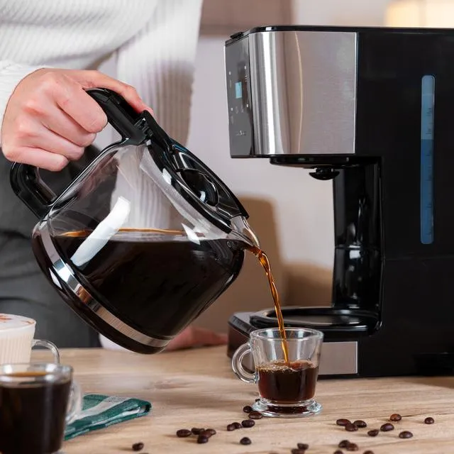 CECOTEC Coffee 66 Drop &amp; Touch 12 koppar kaffebryggare, svart, rostfritt st&aring;l
