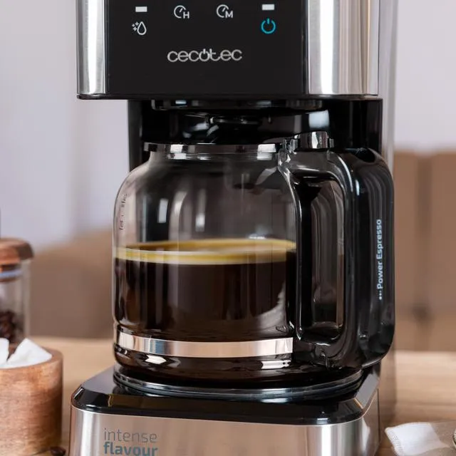 CECOTEC Coffee 66 Drop &amp; Touch 12 koppar kaffebryggare, svart, rostfritt st&aring;l