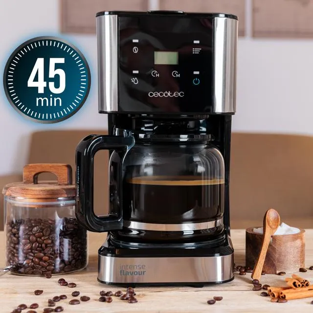 CECOTEC Coffee 66 Drop &amp; Touch 12 koppar kaffebryggare, svart, rostfritt st&aring;l