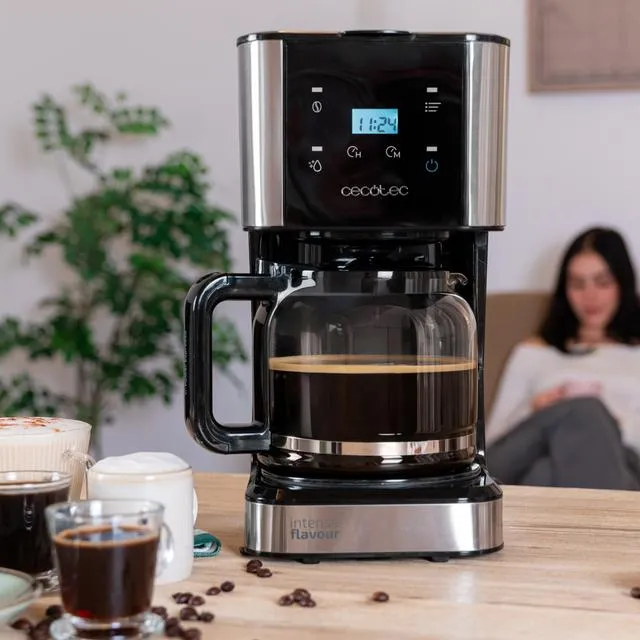 CECOTEC Coffee 66 Drop &amp; Touch 12 koppar kaffebryggare, svart, rostfritt st&aring;l
