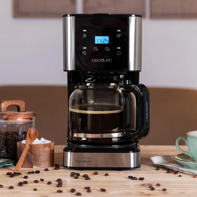 CECOTEC Coffee 66 Drop &amp; Touch 12 koppar kaffebryggare, svart, rostfritt st&aring;l