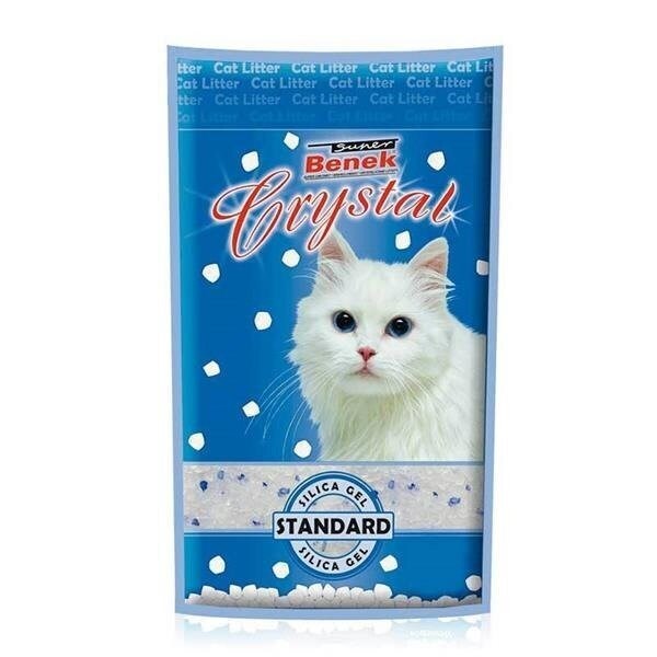 Certech Super Benek Crystal Standard Natural silikageeli -paakkuuntumaton kissanhiekka, hajusteeton, p&ouml;lyt&ouml;n, 3.8 l