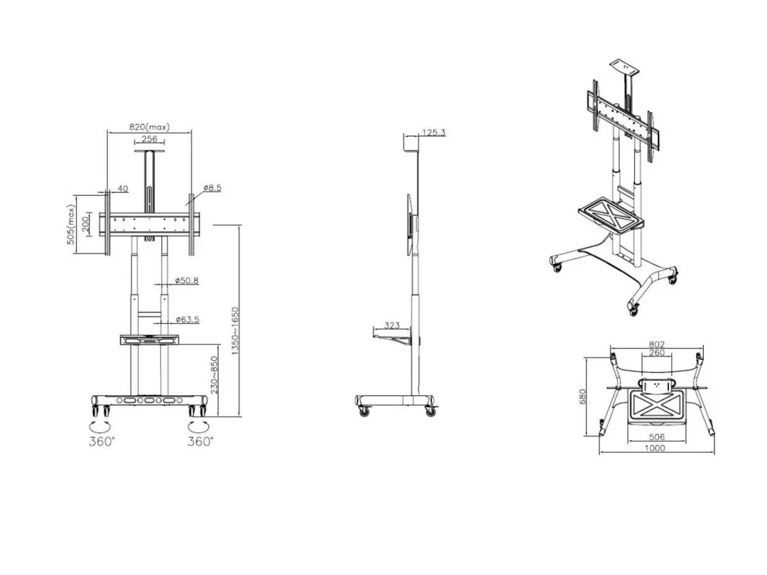 M Public Floorstand Basic 180 incl shelf