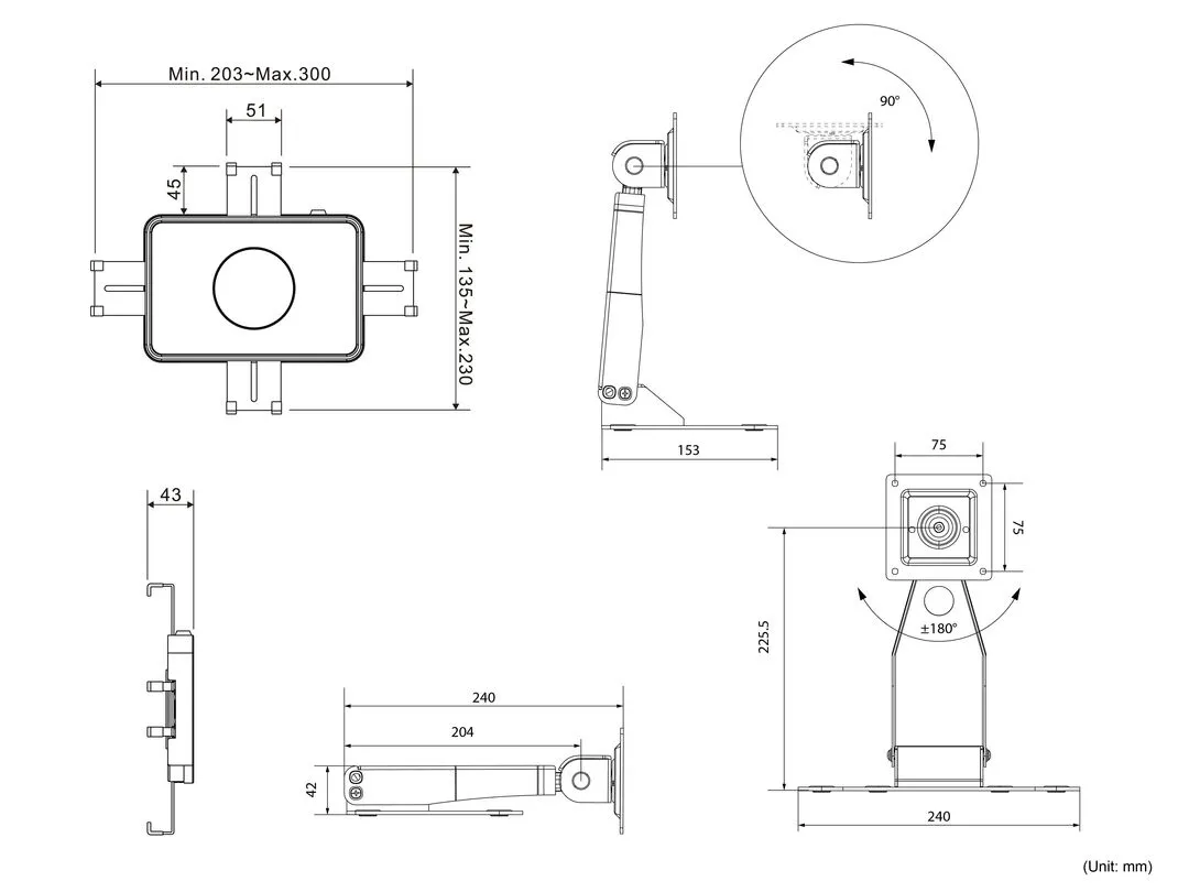 M Tablestand with Lockable Tablet Mount