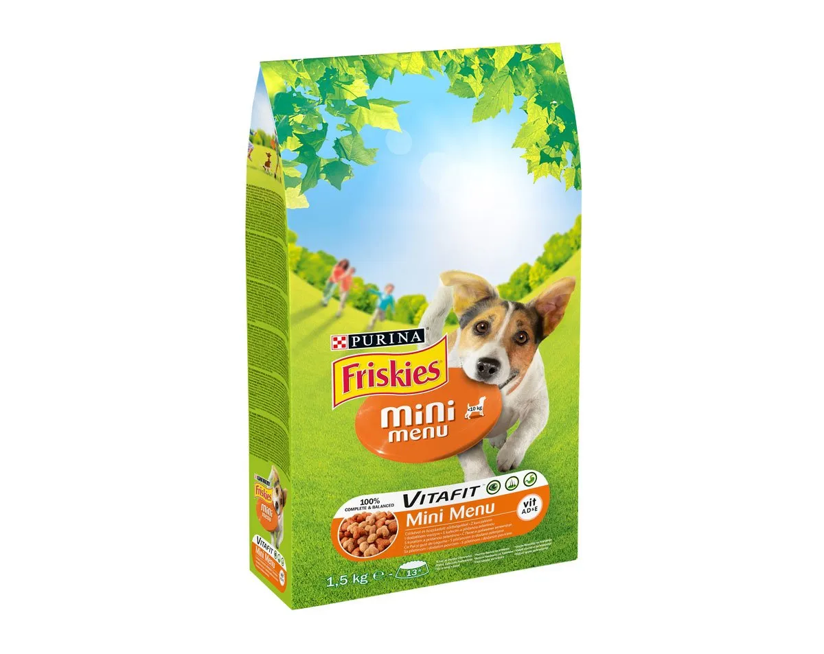 Purina Friskies Mini Menu Chicken & Vegetable, Dry food for dogs, 1.5kg
