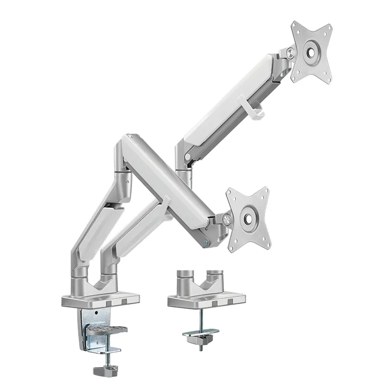 Logilink Dual Gas Spring - monitor arm, Silver, 17-32", 2x9kg
