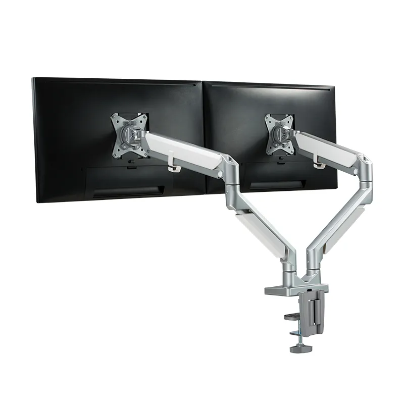 Logilink Dual Gas Spring - monitor arm, Silver, 17-32", 2x9kg