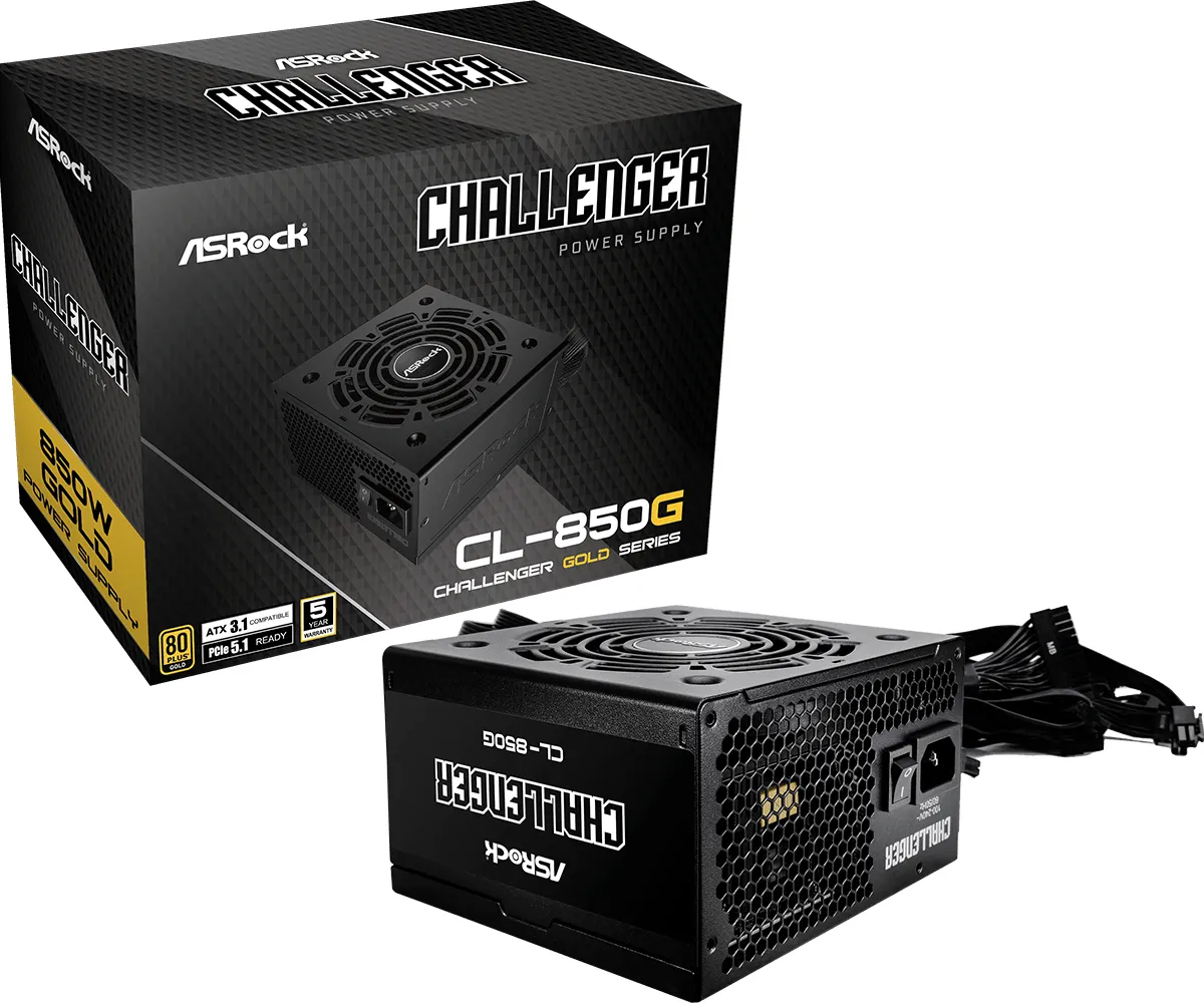 ASRock Challenger 850W -virtalähde, 80 Plus Gold