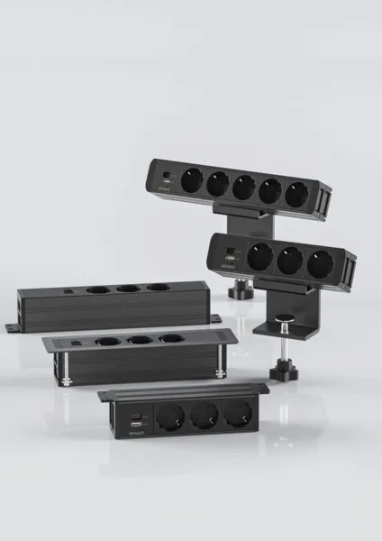 Deltaco Office - under-desk Outlet, 4 outlets