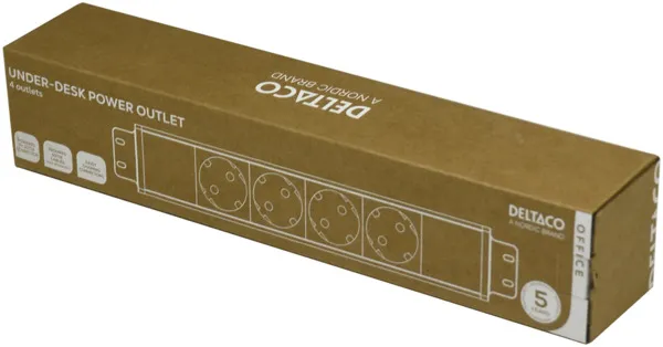 Deltaco Office - under-desk Outlet, 4 outlets