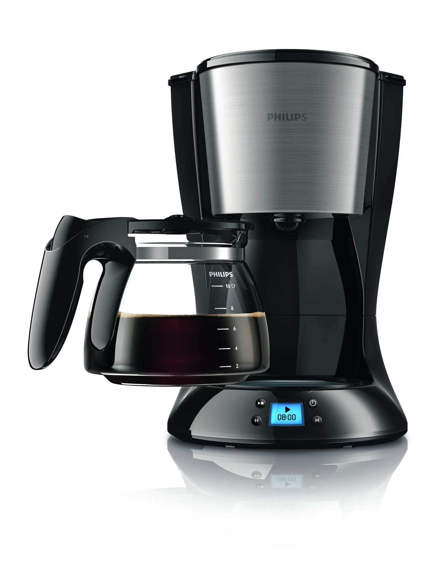 Philips HD7459/20 - kaffebryggare, Svart, Metallisk