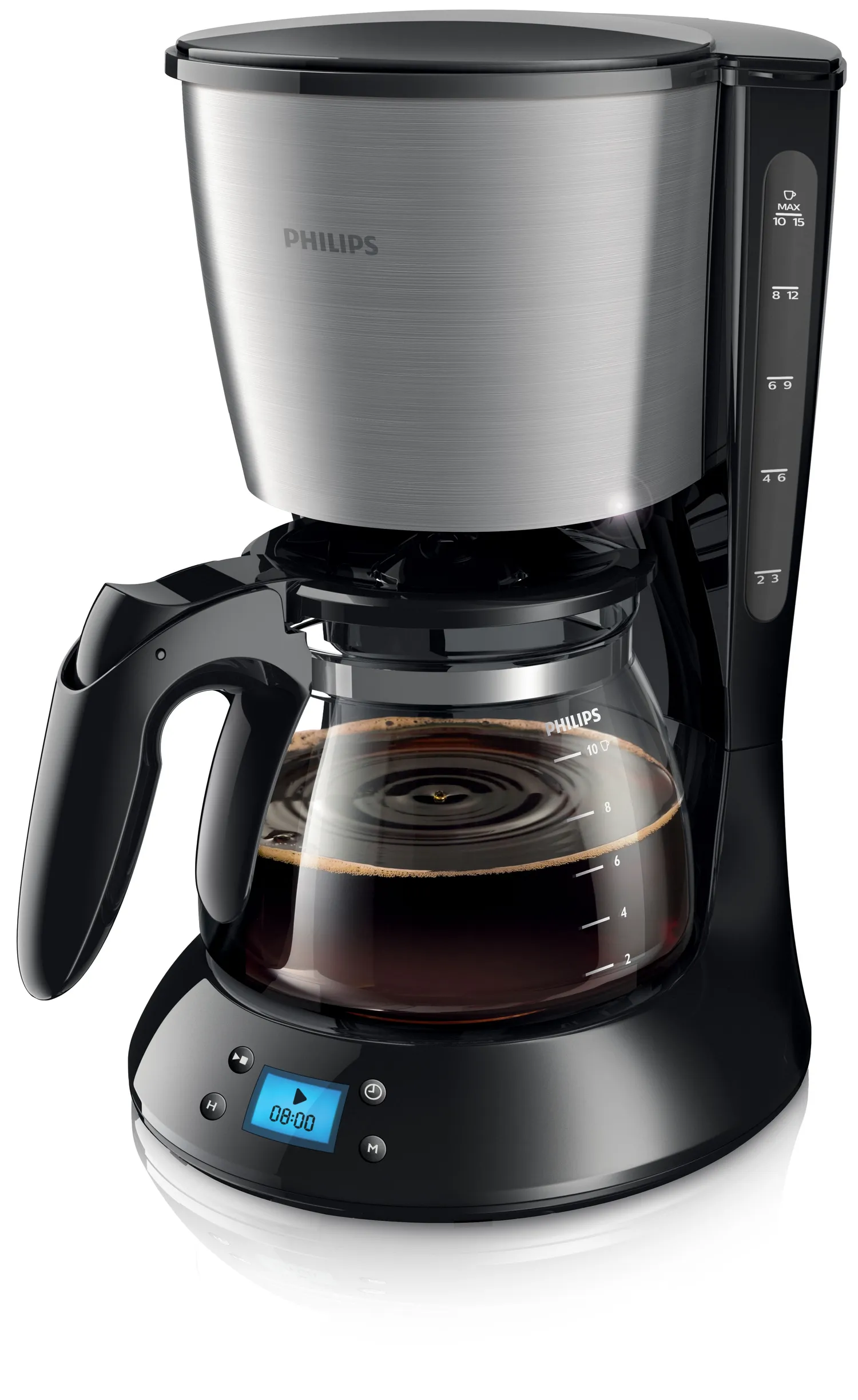 Philips HD7459/20 - kaffebryggare, Svart, Metallisk