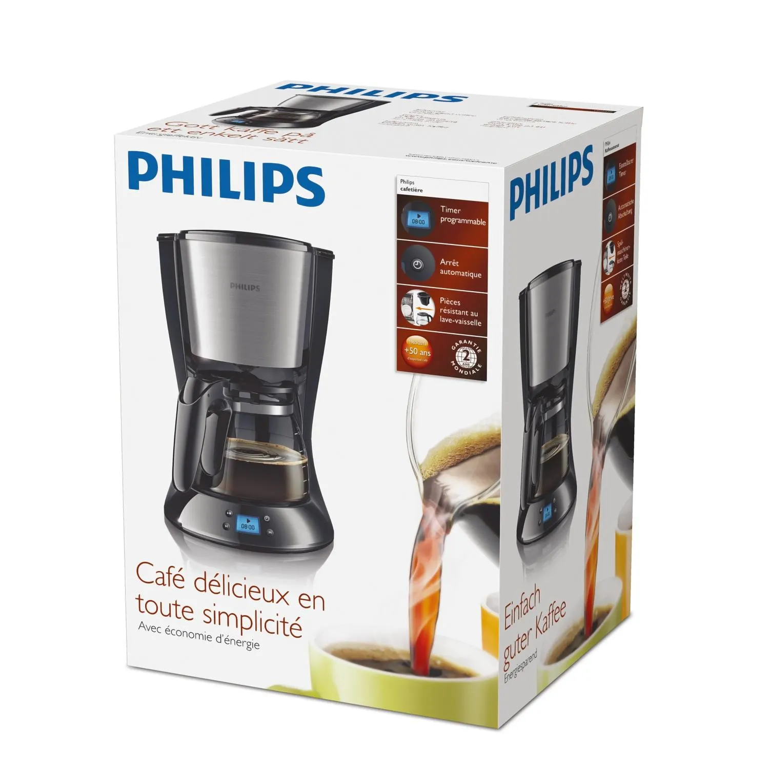 Philips HD7459/20 -kahvinkeitin, Musta, Metallinen