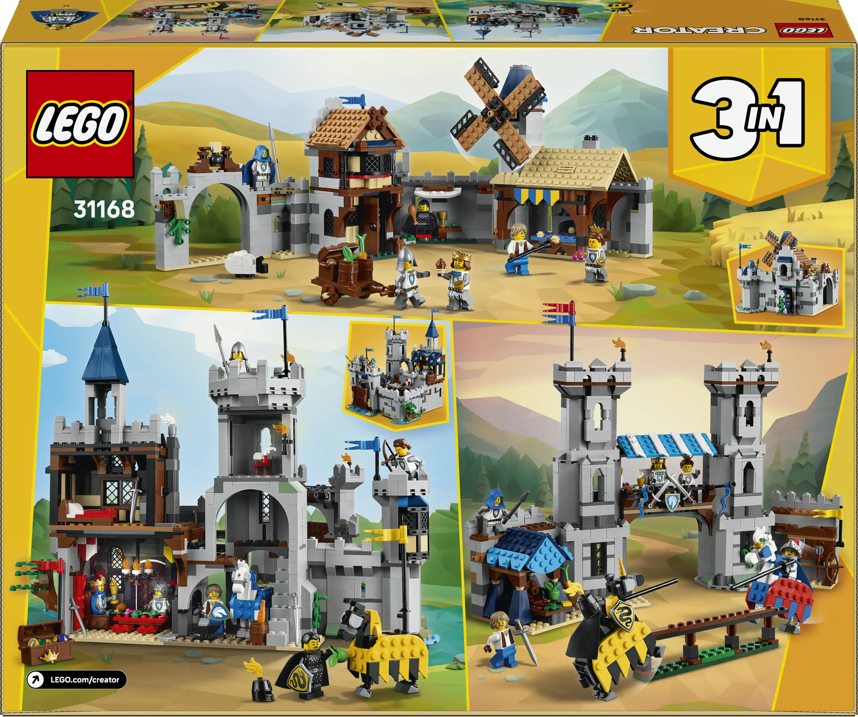 LEGO Creator 3-in-1 Medieval Horse Knight Castle 31168
