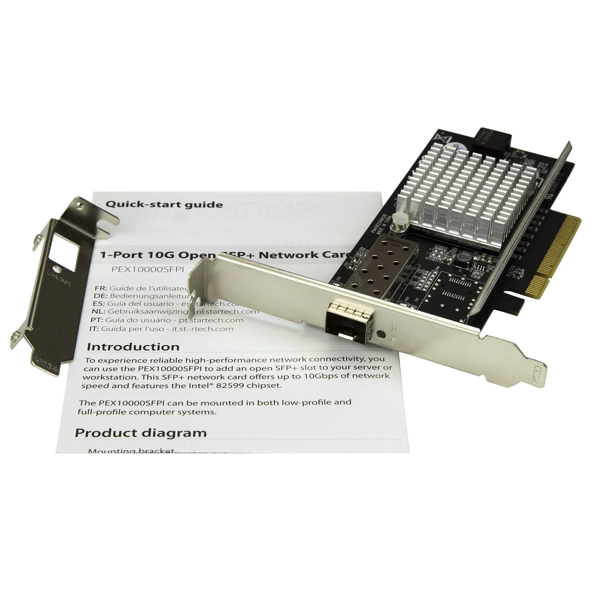 1 PORT 10GBE NETWORK CARD WITH - OPEN SFP+ PCI EXPRESS 10G NIC