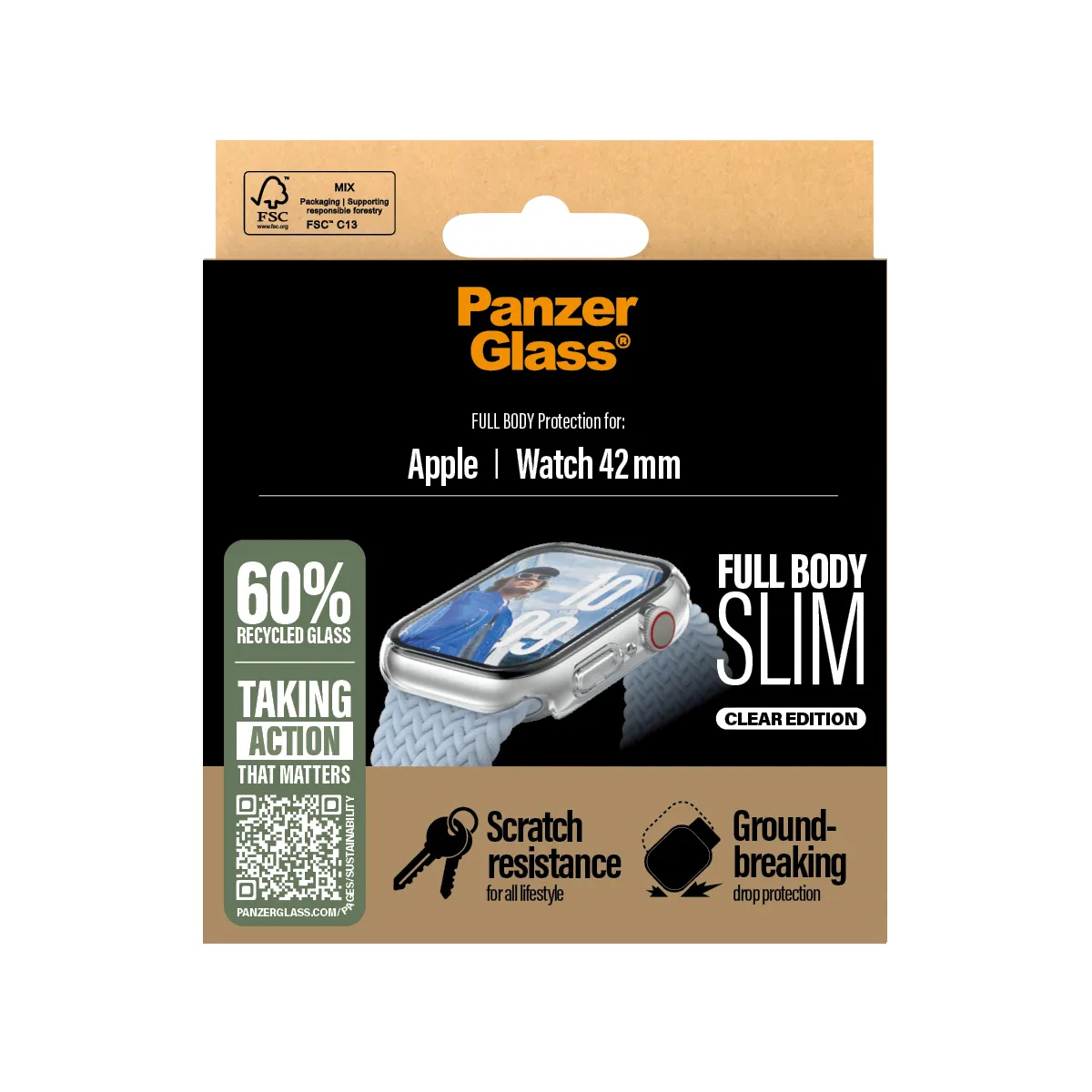 PanzerGlass Apple Watch 10  (41mm) FullBody Slim Transparent