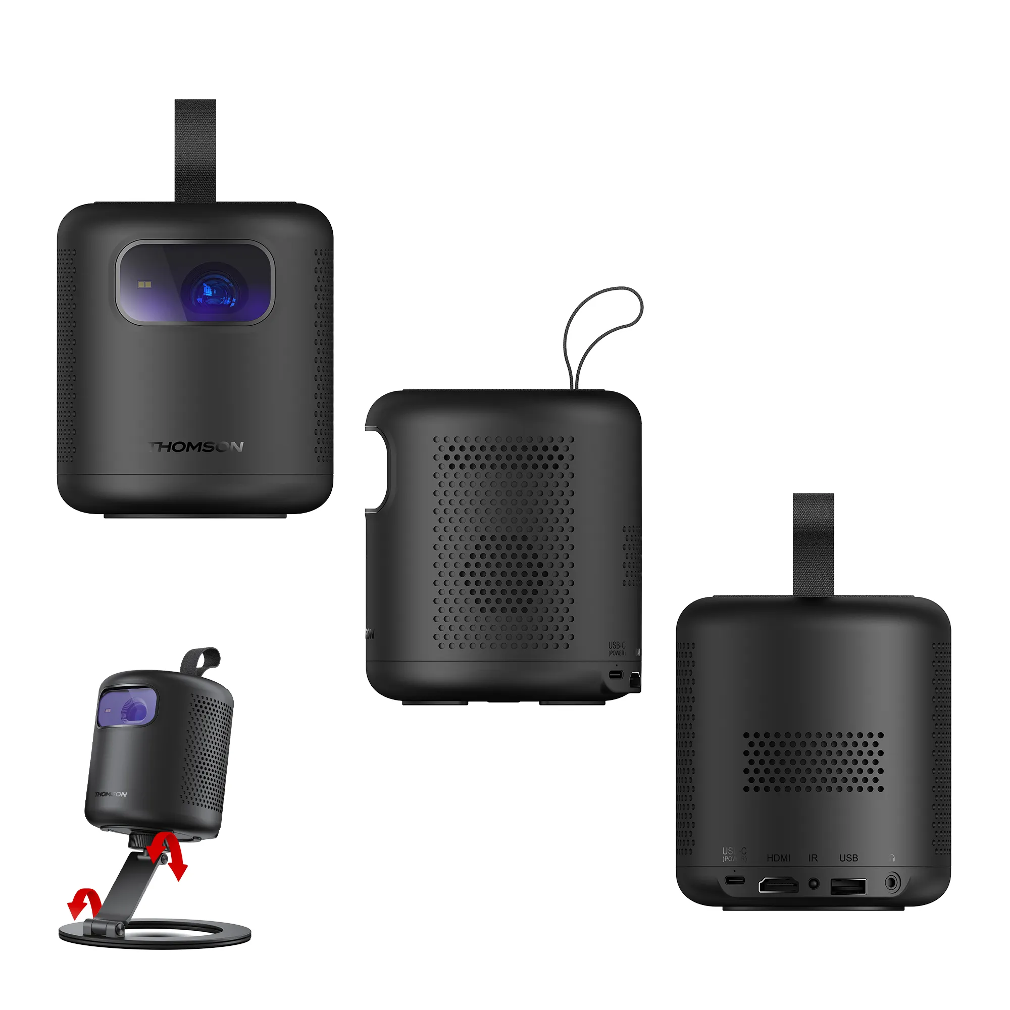 Thomson Vega PG35B Google TV Full HD 600 ANSI lm Portable LED Projector, Black