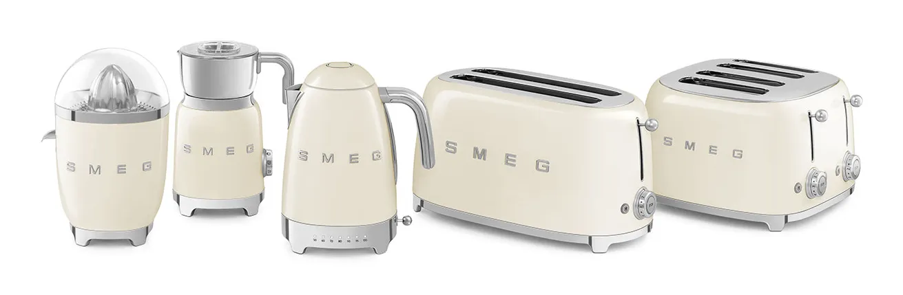 Smeg 50's Style -  br&ouml;drost, 4 skivor,  Gr&auml;ddf&auml;rgad