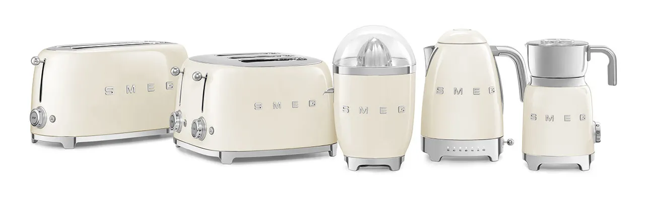 Smeg 50's Style -  br&ouml;drost, 4 skivor,  Gr&auml;ddf&auml;rgad