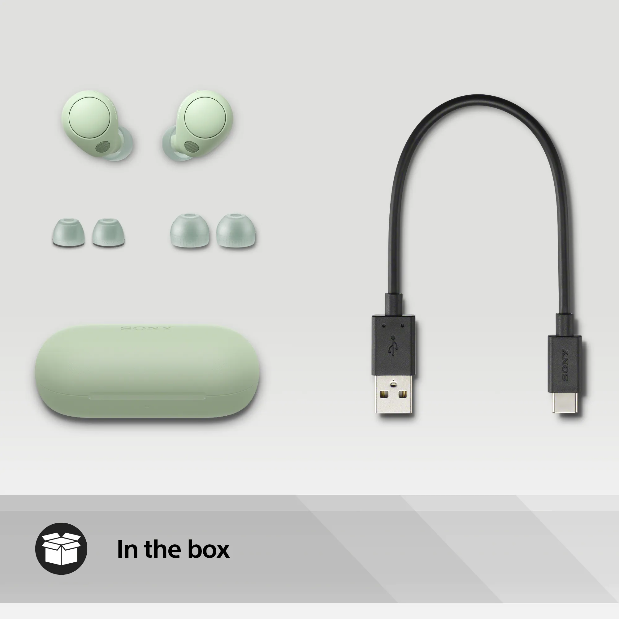 Sony WF-C700N - noise canceling in-ear headphones, sage green