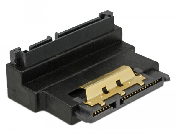Adapter SATA 22 pin receptacle with latch to plug - angled up