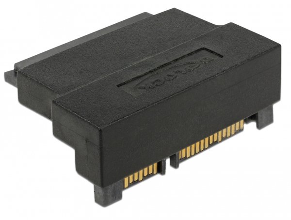 Adapter SATA 22 pin receptacle with latch to plug - angled up