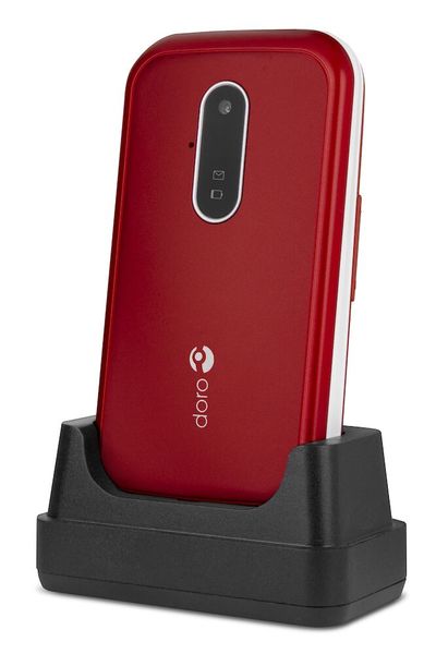 Doro 6621 - mobiltelefon, r&ouml;d, vit