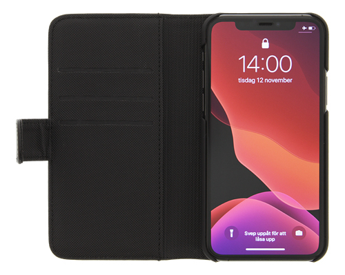 Deltaco Wallet Case 2-in-1 Magnetic, iPhone 11 Pro Max -suojakotelo, Musta