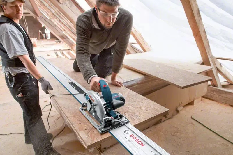 Bosch Hand-held circular saw GKS 65 GCE Professional (blue, 1800 watts, L-BOXX, guide rail FSN 1400)