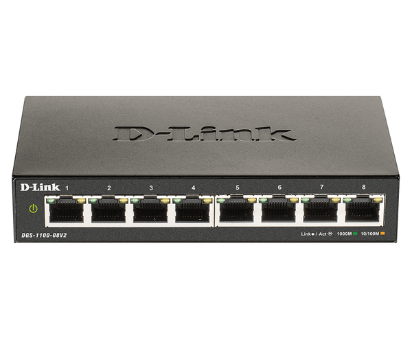 D-Link 8-Port Gigabit Smart Managed Switch, Fanless
