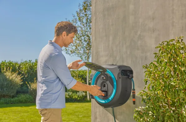Gardena PowerRoll XXL - wall-Mounted Hose Box, 40 m, turquoise