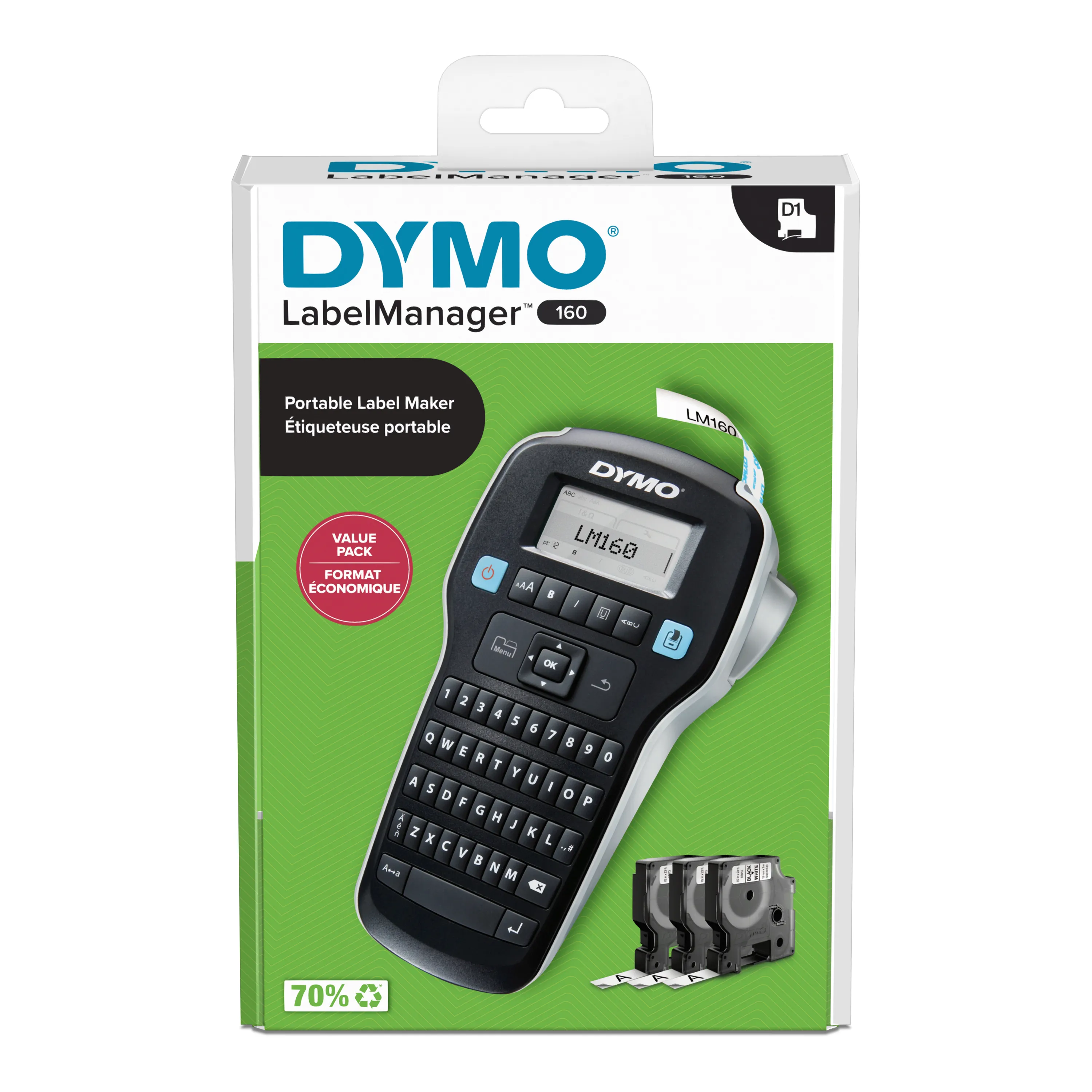 Dymo LabelManager 160 - m&auml;rkmaskin, Value Pack