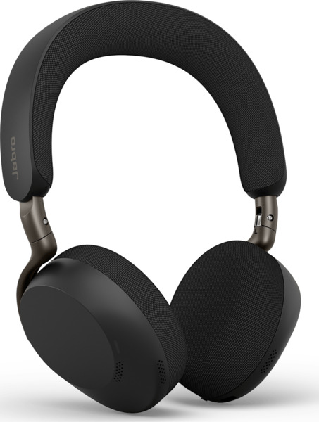 Jabra Evolve3 75 MS tr&aring;dl&ouml;s stereoheadset + USB-A-adapter och tr&aring;dl&ouml;s laddningsplatta, svart