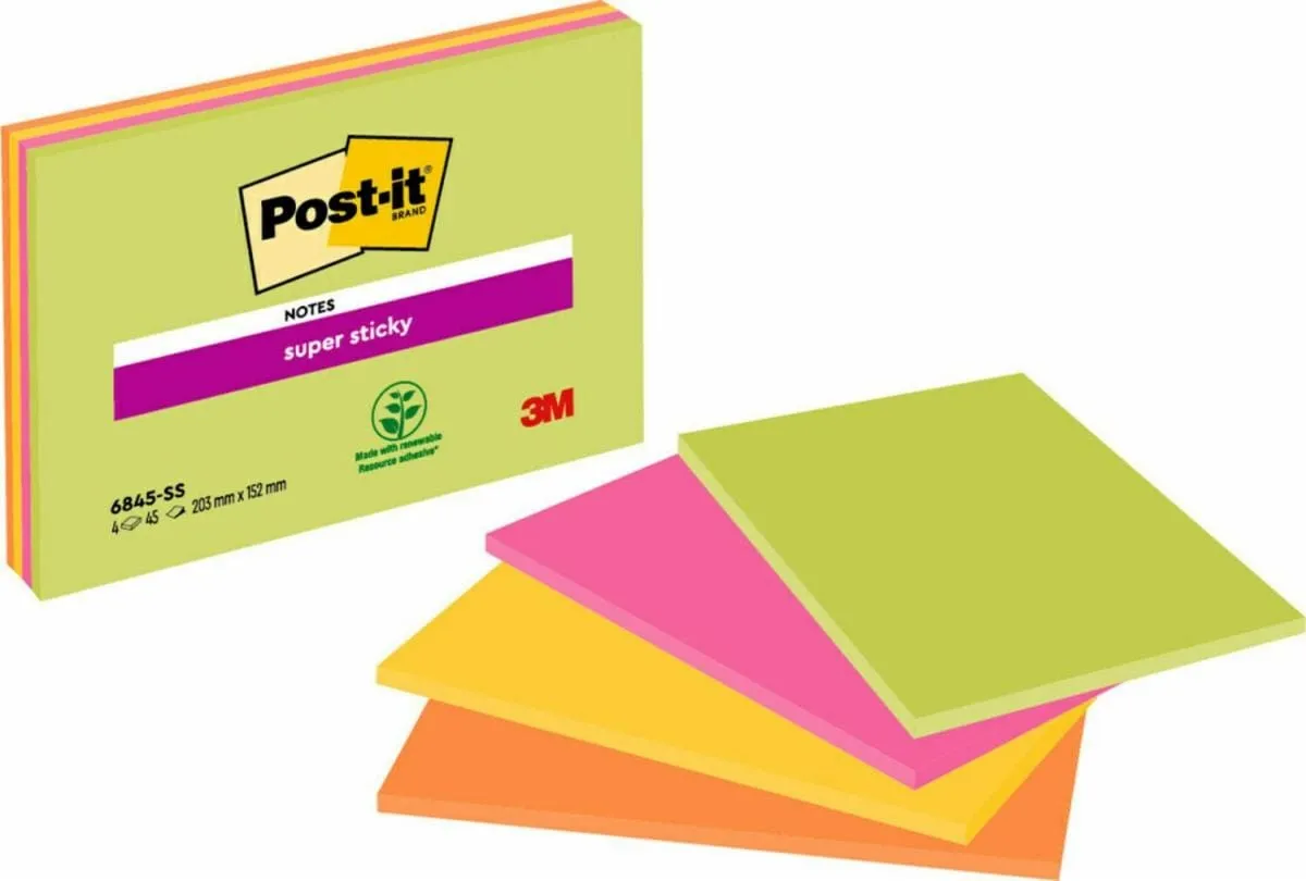 Post-it SS-Notes 149x200 Meeting ass. colours (4) Post-it SS-Notes 149x200 Meeting ass. colours (4)