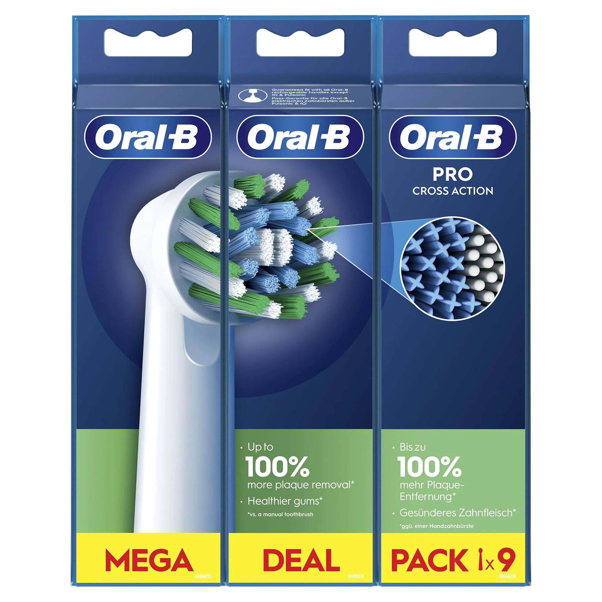 Oral-B CrossAction CleanMaximiser Ersättningsborsthuvuden, 9-pack Oral-B CrossAction CleanMaximiser Ersättningsborsthuvuden, 9-pack
