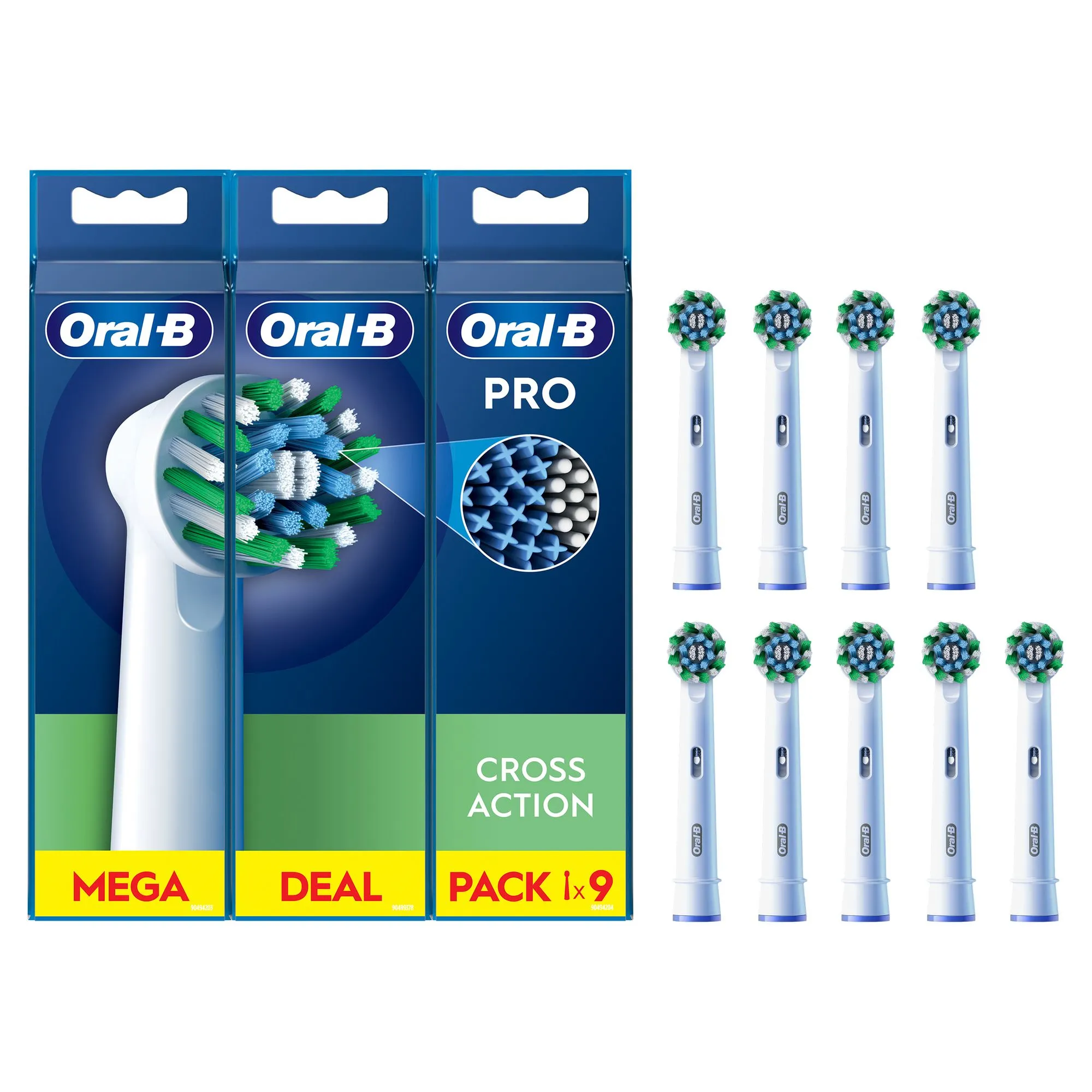 Oral-B CrossAction CleanMaximiser Ersättningsborsthuvuden, 9-pack Oral-B CrossAction CleanMaximiser Ersättningsborsthuvuden, 9-pack