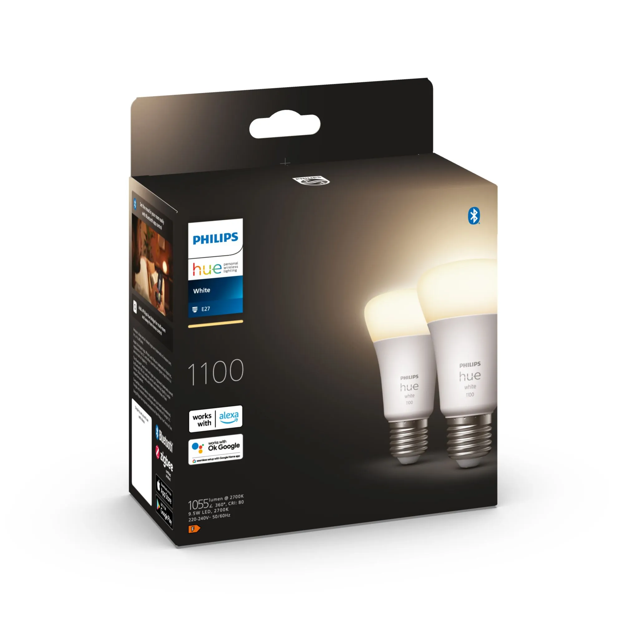 Philips HUE W 9.5W A60 E27 EU 2P