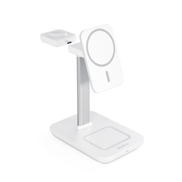 Spello 3in1 magneettinen latausasema (MagSafe yhteensopiva) - valkoinen