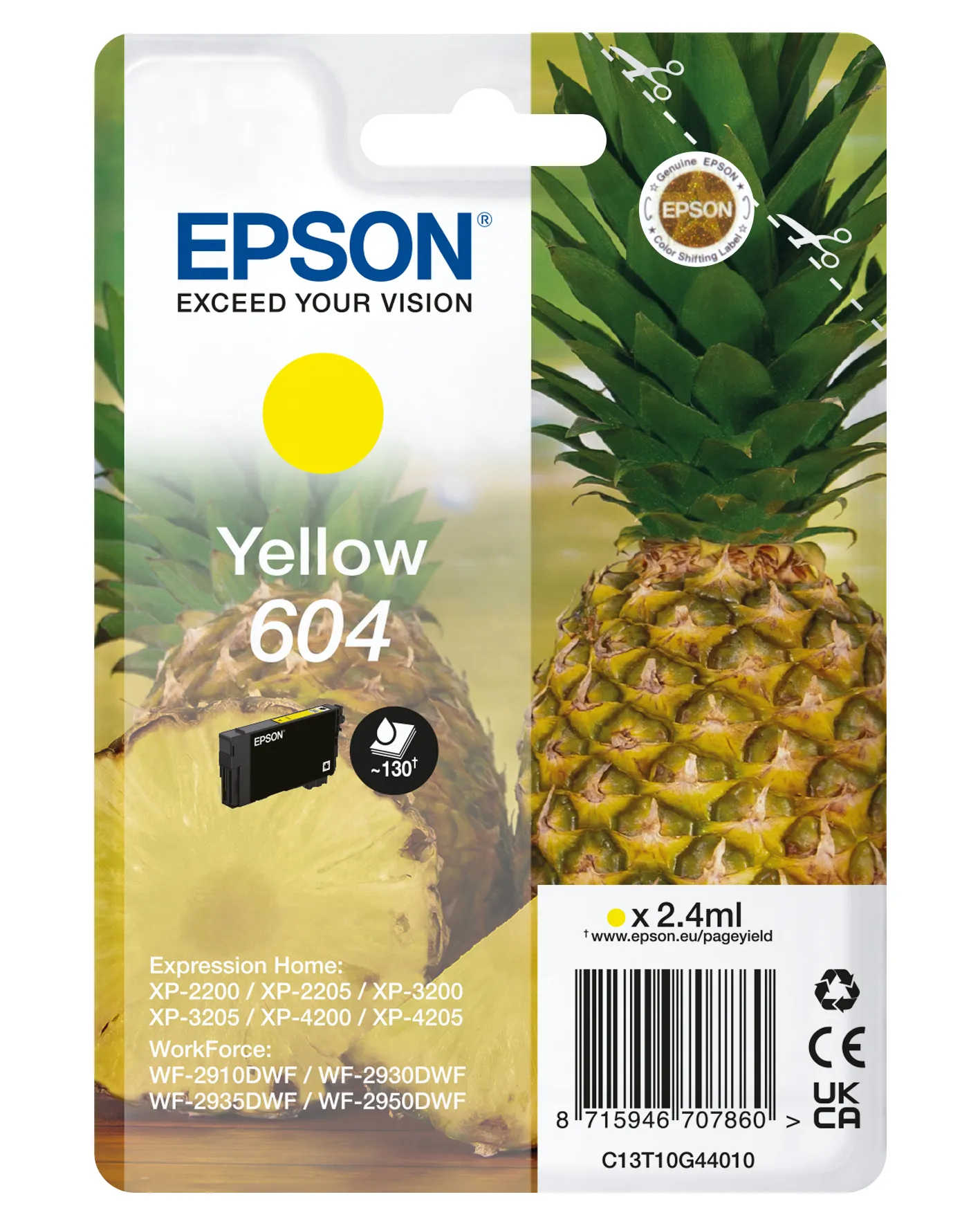 EPSON 604 bl&auml;ckpatron, 2.4 ml, gul
