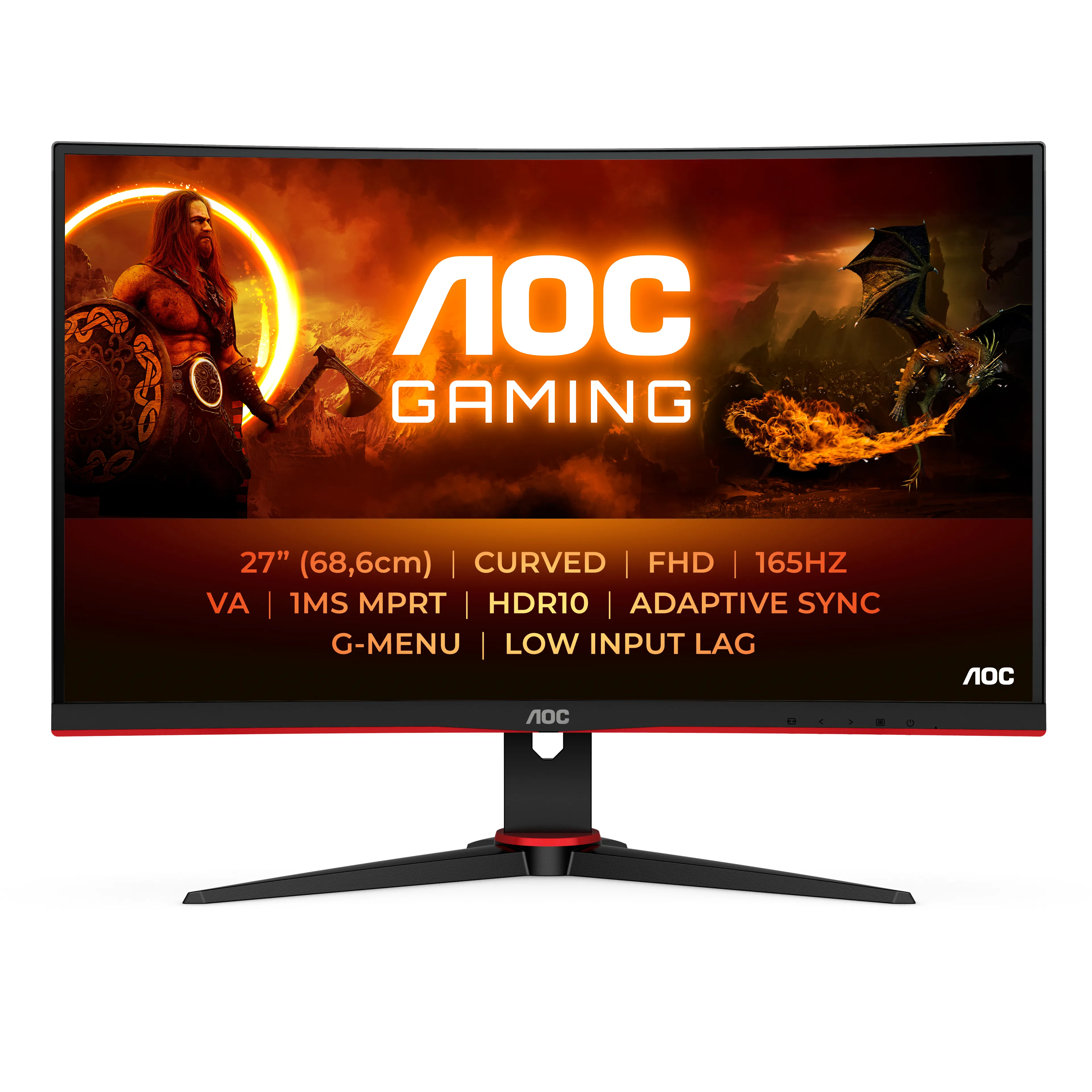 AOC 27" G2 C27G2E/BK Full HD, VA -kaareva pelinäyttö