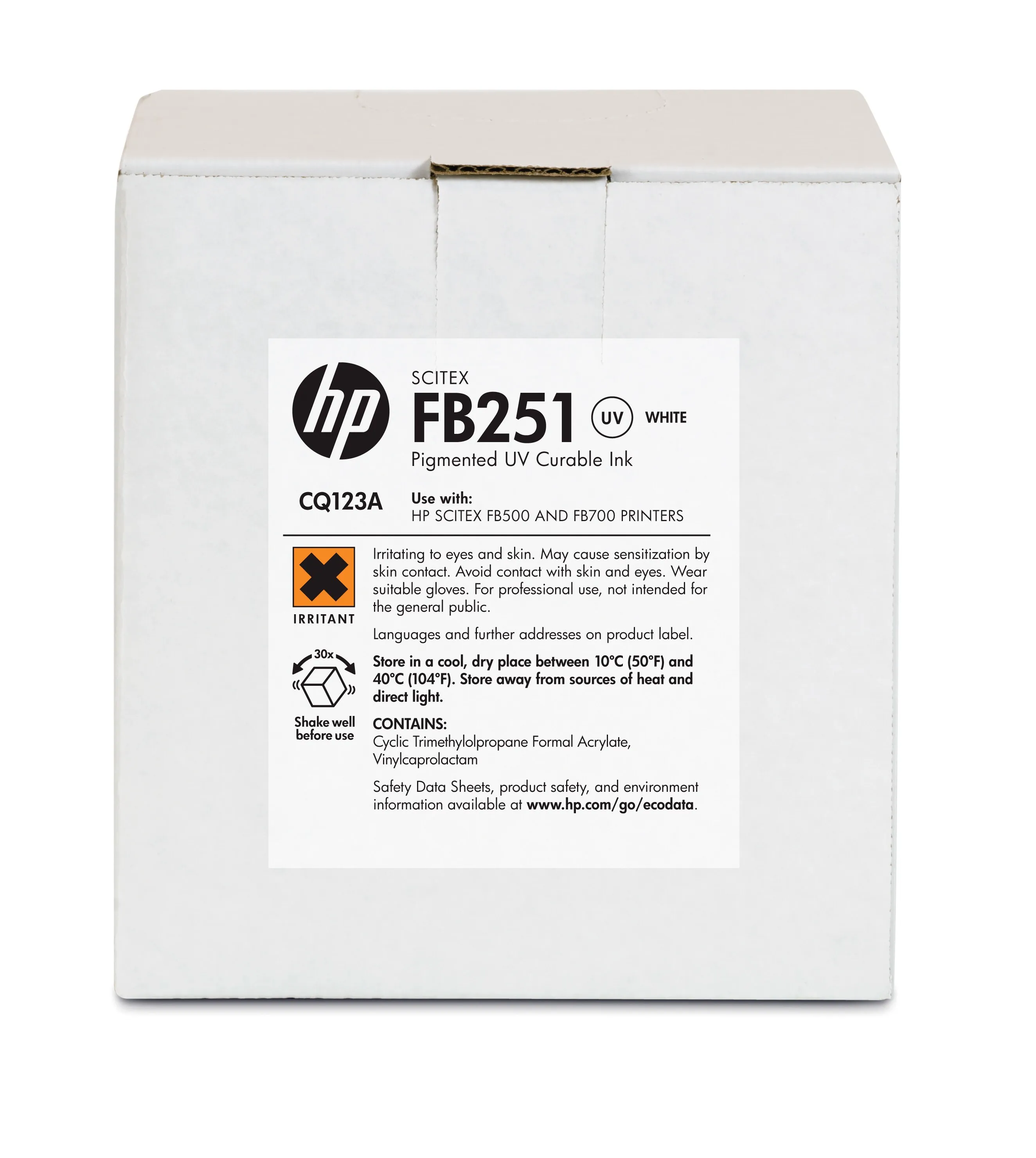 HP FB251 2l White Scitex Ink Cartridge for HP Scitex FB500 and FB700 printers with White Ink Upgrade Kit