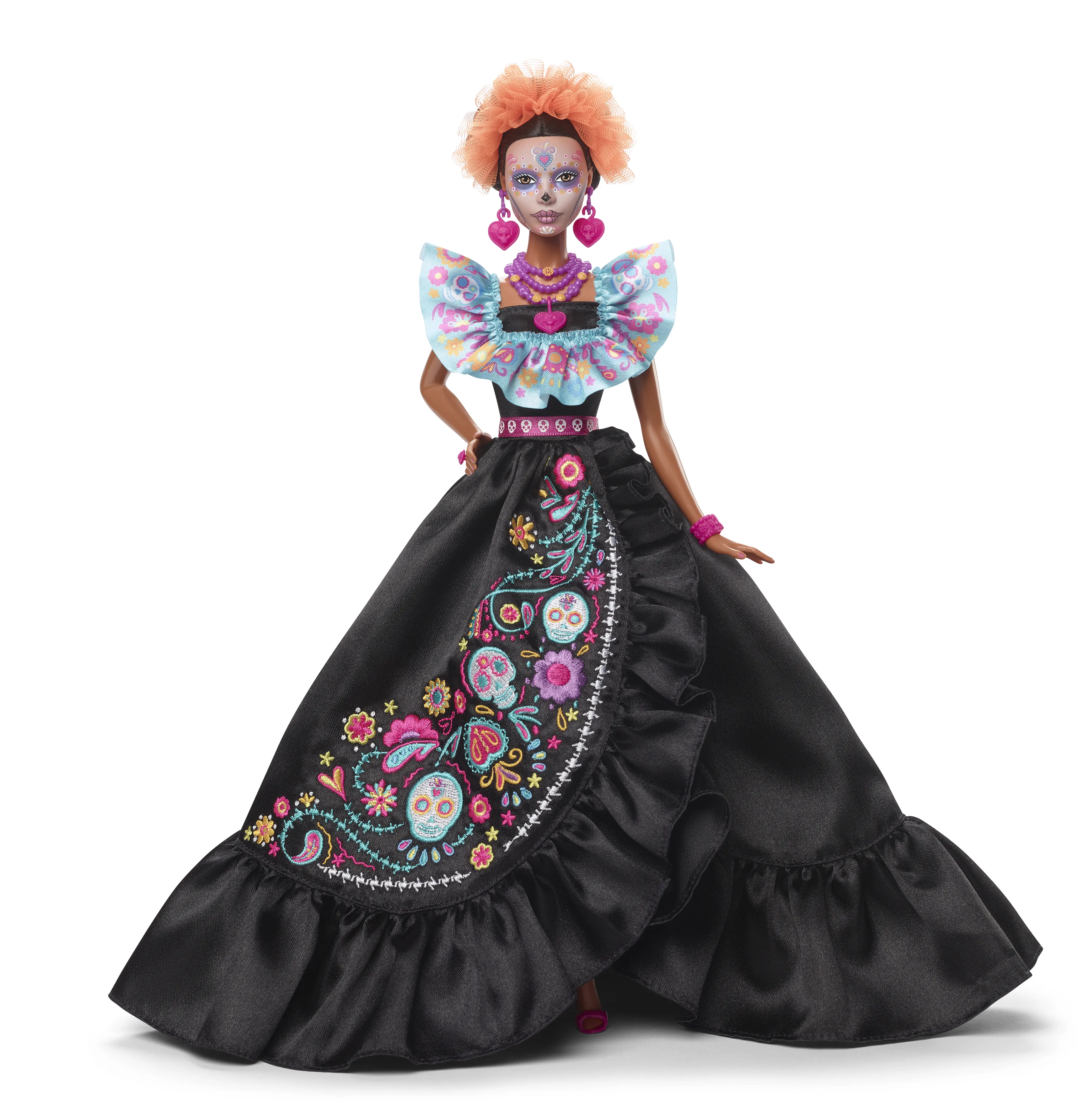 Mattel Barbie Signature D&iacute;a de Muertos 2024 - Collector's Doll in Ruffled Black Dress